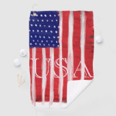 Serviette De Golf Drapeau peint d'art populaire USA (En situation)