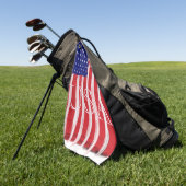 Serviette De Golf Drapeau peint d'art populaire USA (Vert)