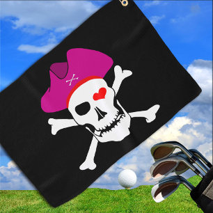 Serviette De Golf Drapeau Pirates & Capitaine Grace, Crâne / Jeux de