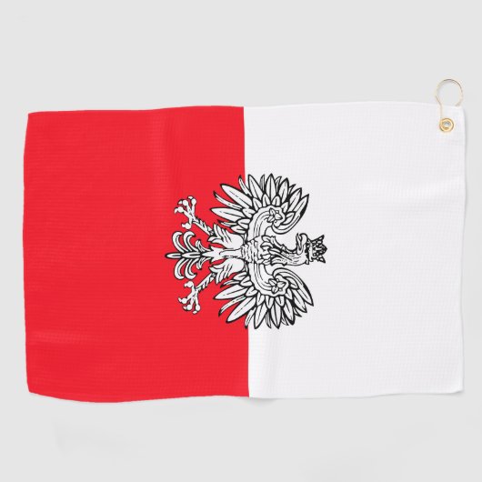 Serviette De Golf Drapeau polonais (Horizontal)