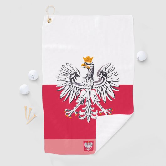 Serviette De Golf Drapeau polonais & Pologne, monogrammed /lady Torc (En situation)