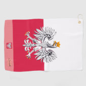 Serviette De Golf Drapeau polonais & Pologne, monogrammed /lady Torc (Horizontal)
