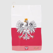 Serviette De Golf Drapeau polonais & Pologne, monogrammed /lady Torc (Devant)