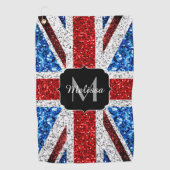 Serviette De Golf Drapeau rouge bleu blanc brillant parties scintill (Devant)