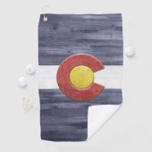 Serviette De Golf Drapeau rustique du Colorado (En situation)