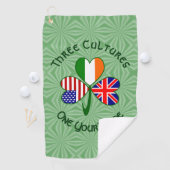 Serviette De Golf Drapeau Shamrock irlandais américain britannique p (En situation)