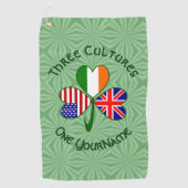 Serviette De Golf Drapeau Shamrock irlandais américain britannique p (Devant)