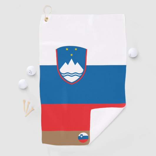 Serviette De Golf Drapeau slovène & Slovénie monogrammed / Golf (En situation)