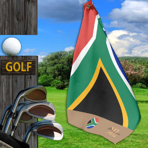 Serviette De Golf Drapeau sud-africain & Afrique du Sud monogrammed