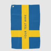 Serviette De Golf Drapeau suédois de cadeau jouant au golf fait sur (Devant)