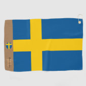 Serviette De Golf Drapeau suédois & Suède, monogrammed / Golf (Horizontal)