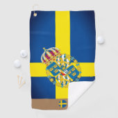 Serviette De Golf Drapeau suédois & Suède, monogrammed / Golf (En situation)