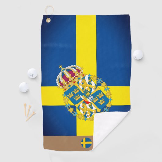 Serviette De Golf Drapeau suédois & Suède, monogrammed / Golf (En situation)