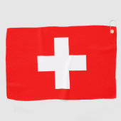 Serviette De Golf Drapeau suisse & golf Suisse /sports Zurich (Horizontal)
