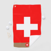 Serviette De Golf Drapeau suisse & Suisse, monogrammed / Golf (En situation)