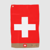 Serviette De Golf Drapeau suisse & Suisse, monogrammed / Golf (Devant)