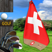 Serviette De Golf Drapeau suisse & Suisse, monogrammed / Golf