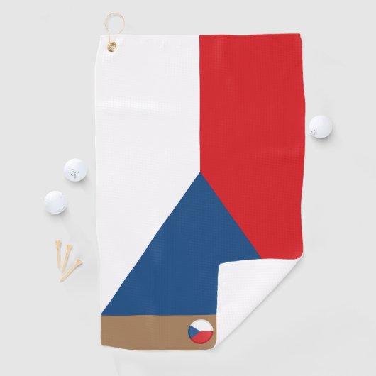 Serviette De Golf Drapeau tchèque & République tchèque monogrammed G (En situation)