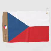 Serviette De Golf Drapeau tchèque & République tchèque monogrammed G (Horizontal)
