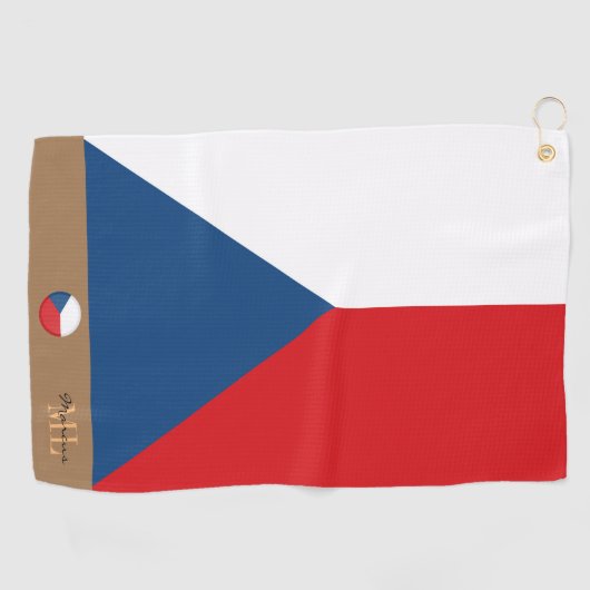 Serviette De Golf Drapeau tchèque & République tchèque monogrammed G (Horizontal)