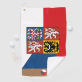 Serviette De Golf Drapeau tchèque & République tchèque monogrammed G (En situation)
