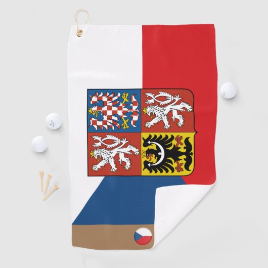 Serviette De Golf Drapeau tchèque & République tchèque monogrammed G (En situation)
