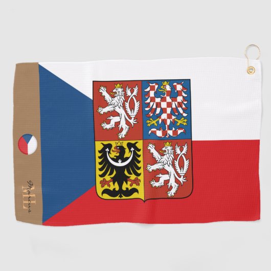 Serviette De Golf Drapeau tchèque & République tchèque monogrammed G (Horizontal)