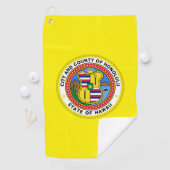 Serviette De Golf Drapeau urbain de Honolulu (Hawaii) (En situation)