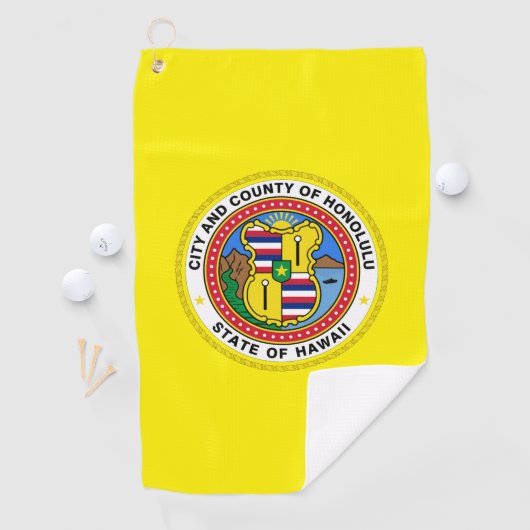 Serviette De Golf Drapeau urbain de Honolulu (Hawaii) (En situation)