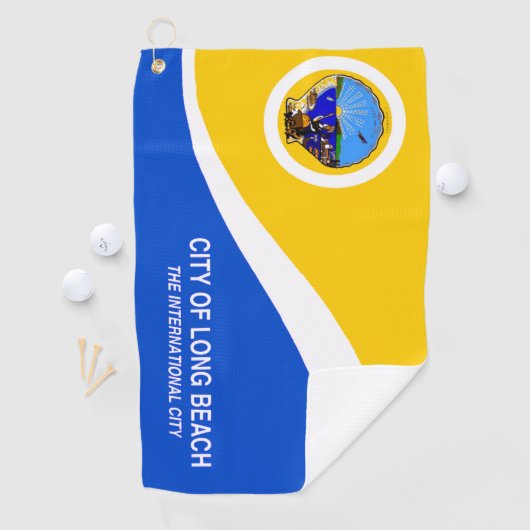 Serviette De Golf Drapeau urbain de Long Beach (Californie) (En situation)