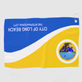 Serviette De Golf Drapeau urbain de Long Beach (Californie) (Horizontal)