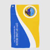 Serviette De Golf Drapeau urbain de Long Beach (Californie) (Devant)