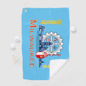 Serviette De Golf Drapeau urbain de Milwaukee (Wisconsin) (En situation)