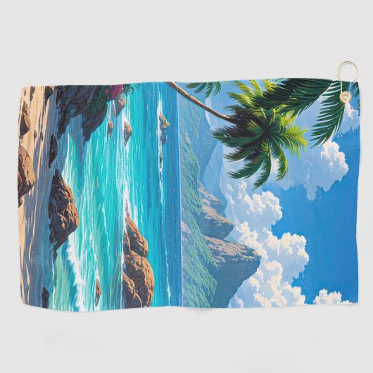 Serviette De Golf Dream On, Tropical Paradise, (Horizontal)
