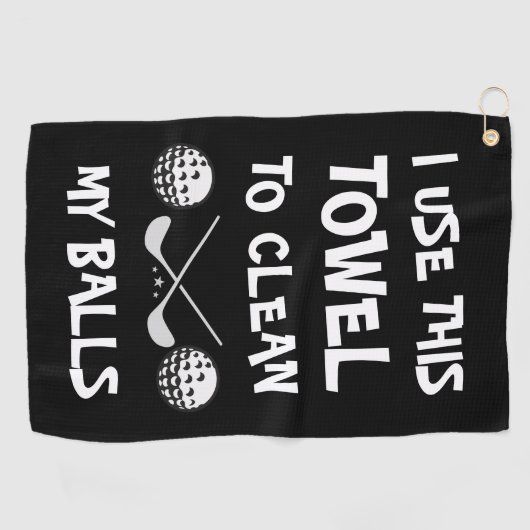 Serviette De Golf Drôle à dire Noir (Horizontal)