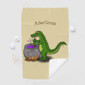Serviette De Golf Drôle alligator vert cuisine dessin animé (En situation)