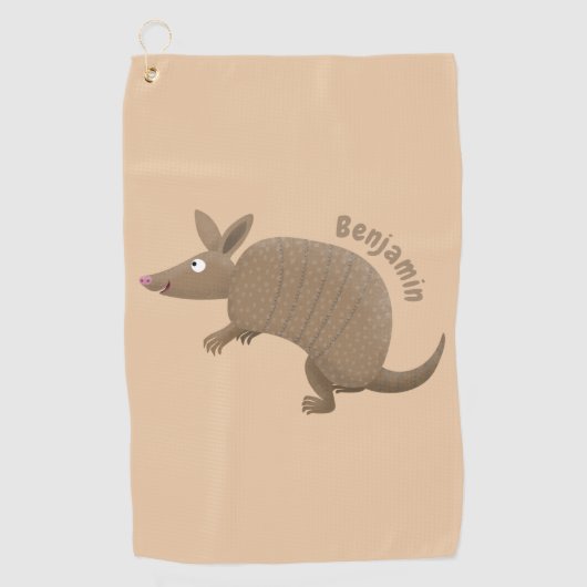 Serviette De Golf Drôle armadillo joyeux dessin animé (Devant)