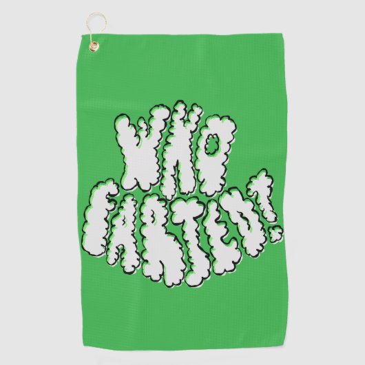Serviette de golf drôle avec lettrage vert gonflé  (Devant)