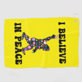 Serviette De Golf Drôle Bigfoot Je Crois En La Paix (Horizontal)