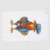 Serviette De Golf Drôle Bossy Cartoon Rooster (Horizontal)