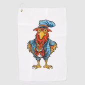 Serviette De Golf Drôle Bossy Cartoon Rooster (Devant)
