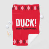 Serviette De Golf Drôle canard de Jacquard rouge ! (En situation)