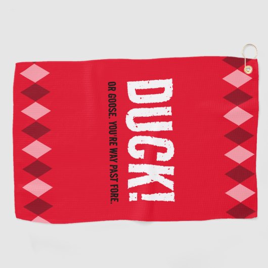 Serviette De Golf Drôle canard de Jacquard rouge ! (Horizontal)
