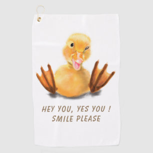 Serviette De Golf Drôle Canard Joué Wink Joyeux Smile Cartoon