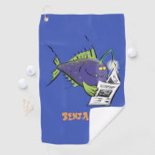 Serviette De Golf Drôle caricature de poisson de pêcheur (En situation)