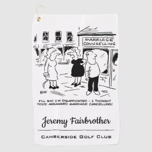 Serviette De Golf Drôle Cartoon Marriage Counseling, pas Annuler