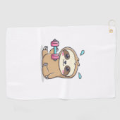 Serviette De Golf Drôle Chibi Sloth Workout Cute Kawaii Gym Cartoon (Horizontal)
