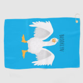 Serviette De Golf Drôle curieuse dessin animé d'oie domestique (Horizontal)
