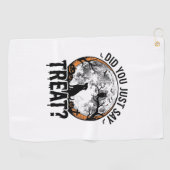 Serviette De Golf Drôle de friandise pour chien Halloween Design vec (Horizontal)