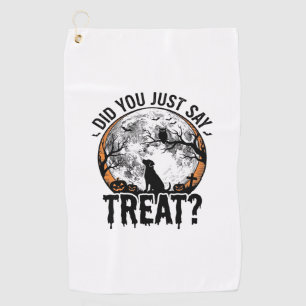 Serviette De Golf Drôle de friandise pour chien Halloween Design vec